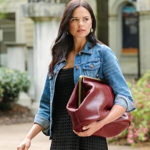 NWT | Patricia Nash Serafina Extra-Large Leather Kisslock Bag